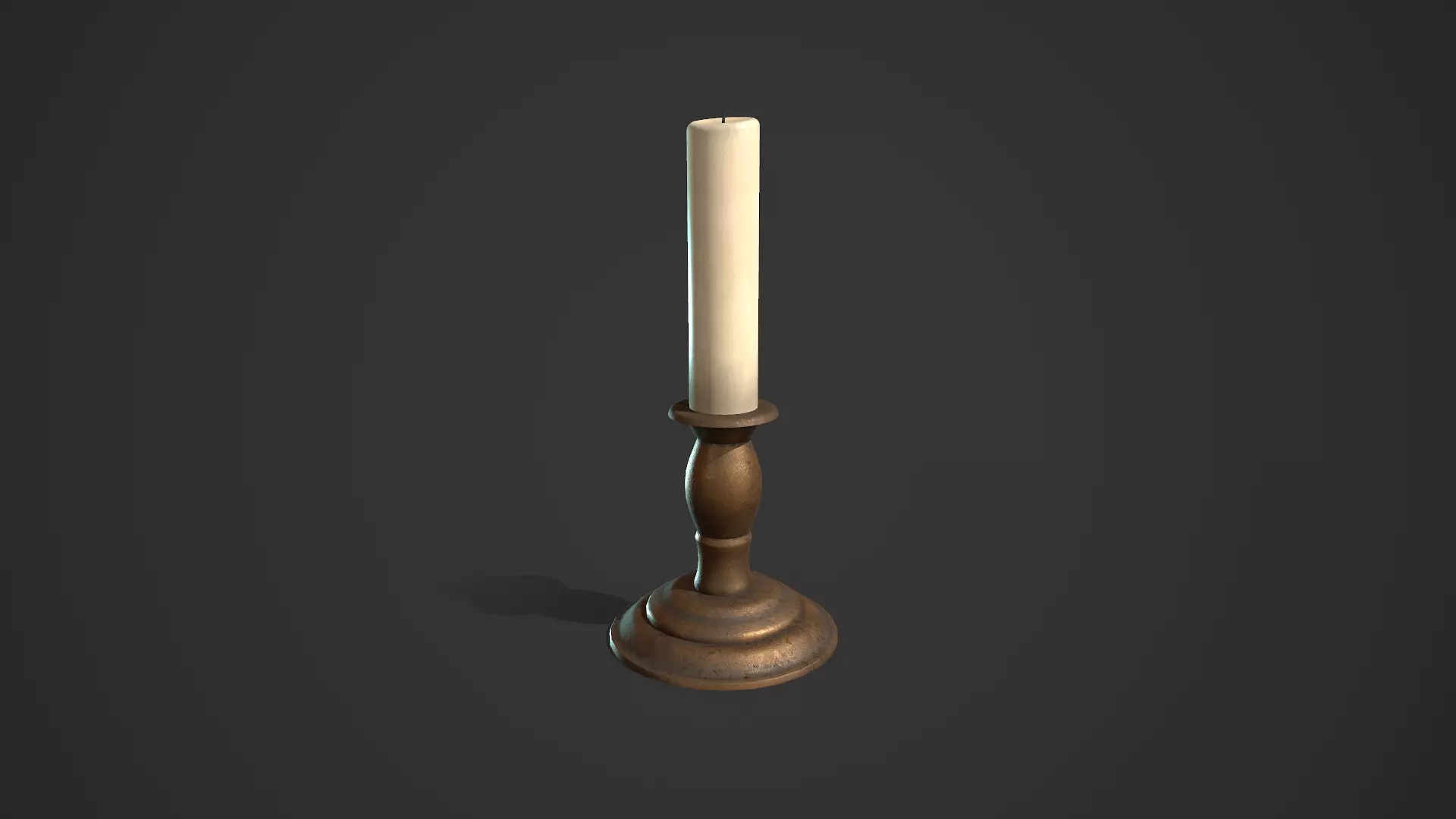 Candlestick Candle Low-poly 3D model_0