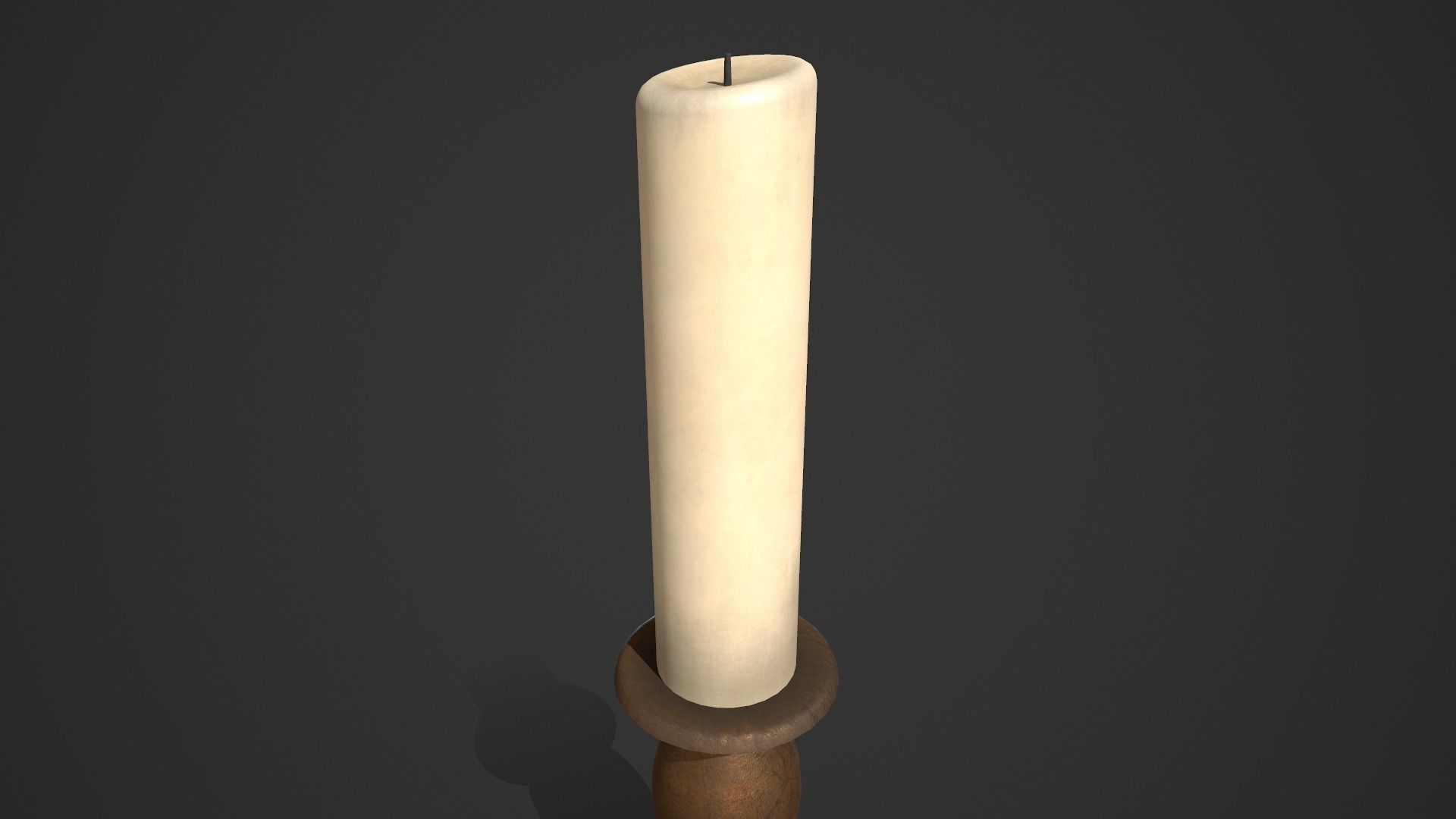 Candlestick Candle Low-poly 3D model_7