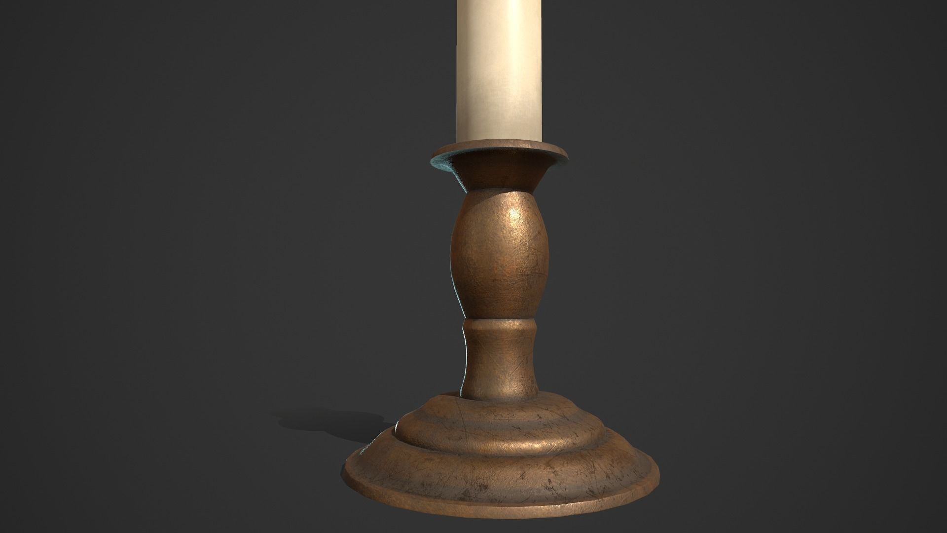 Candlestick Candle Low-poly 3D model_8