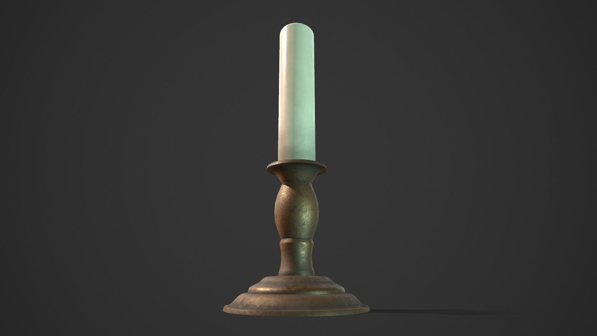 Candlestick Candle Low-poly 3D model_9