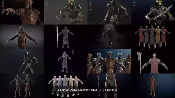 Skeleton Army collection RIGGED