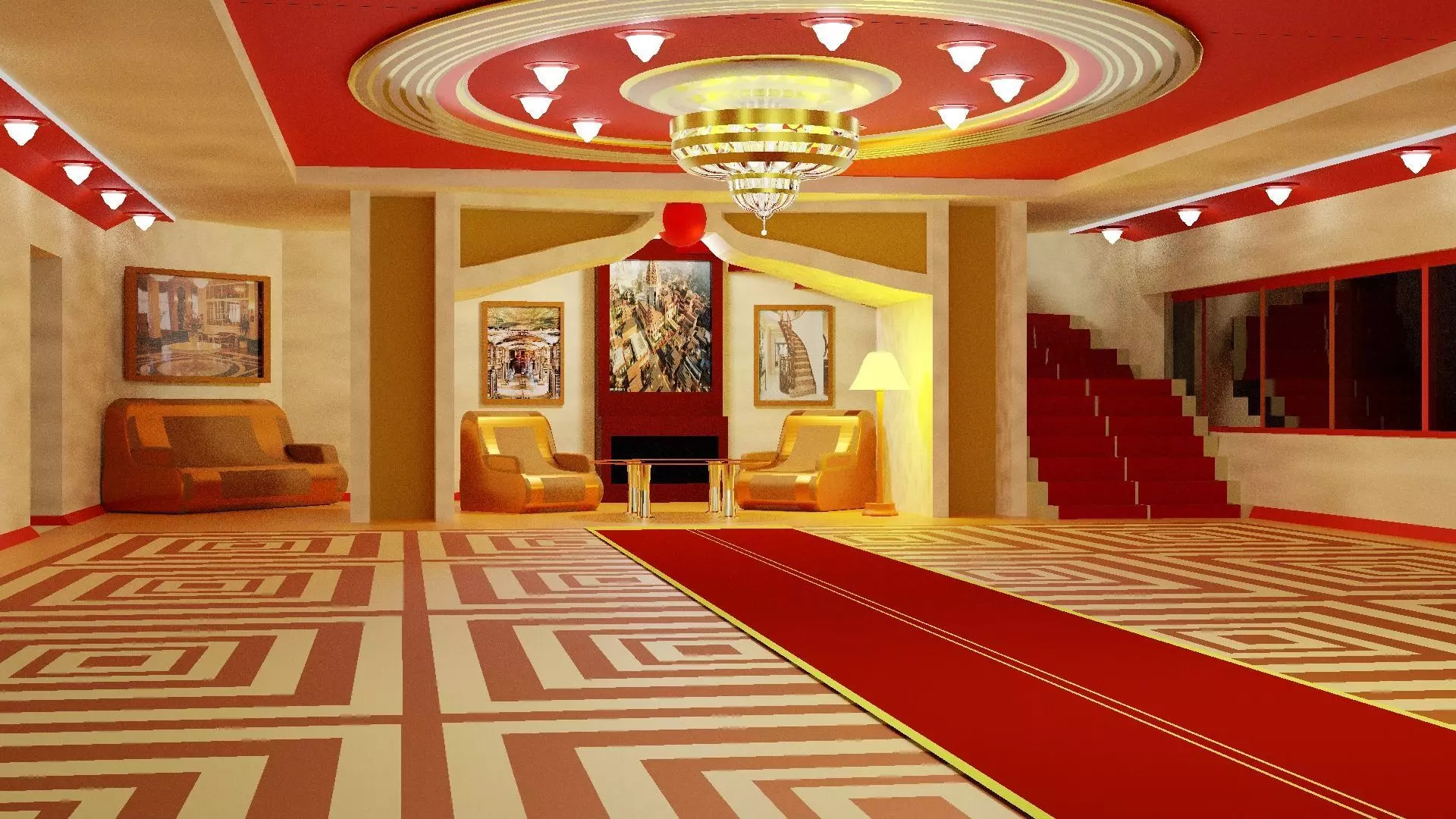 Living room Free low-poly 3D model