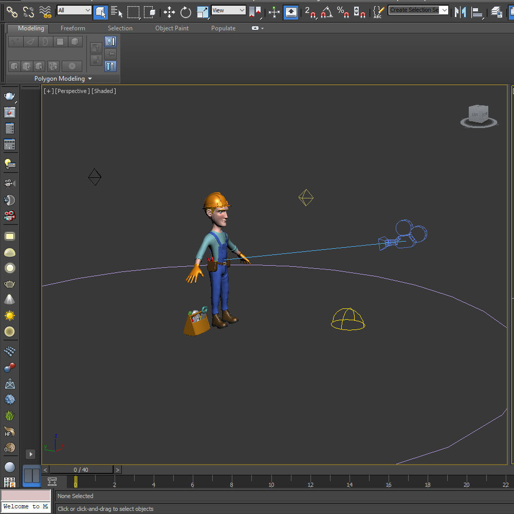 Worker Cartoon 02 3D model_15