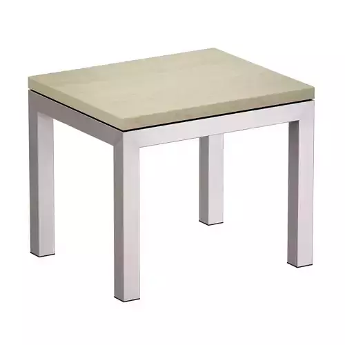 Parsons Travertine Top Stainless Steel Base End Table