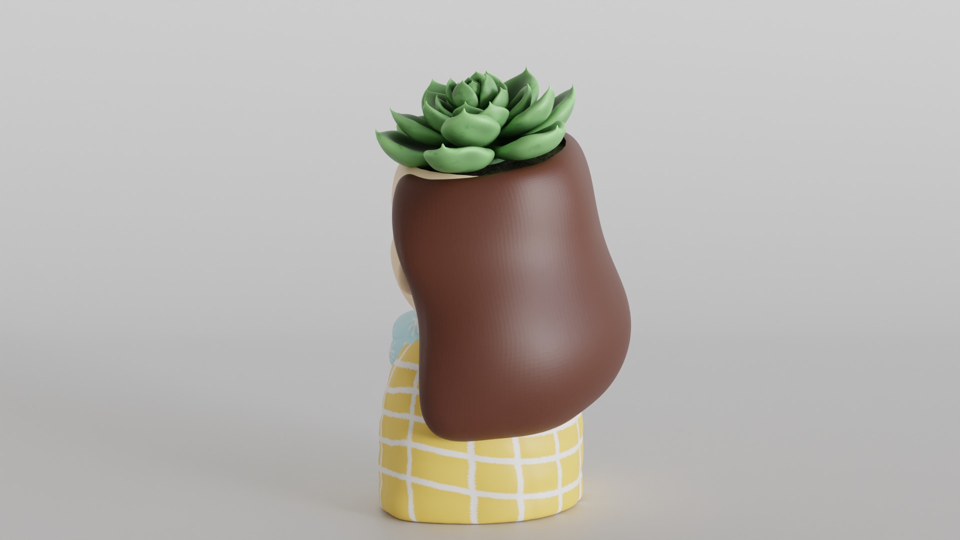 Whimsical Girl Planter 3D print model_5