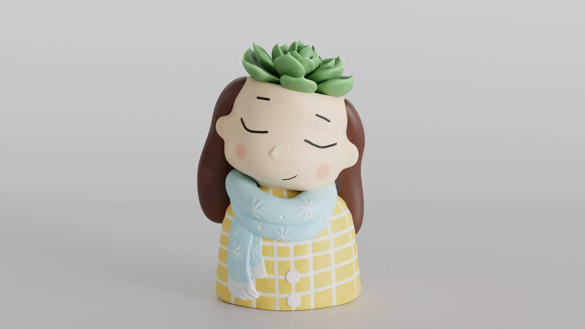 Whimsical Girl Planter 3D print model_0