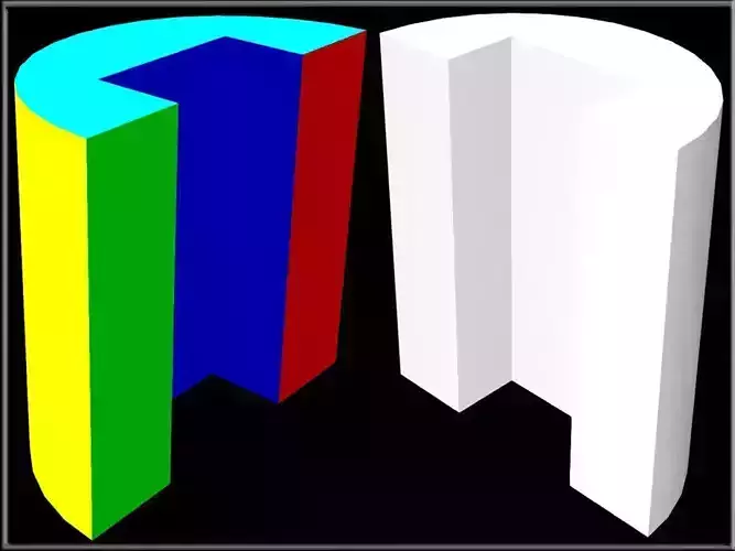 A Hollowed Square Circle - Half Low-poly 3D model