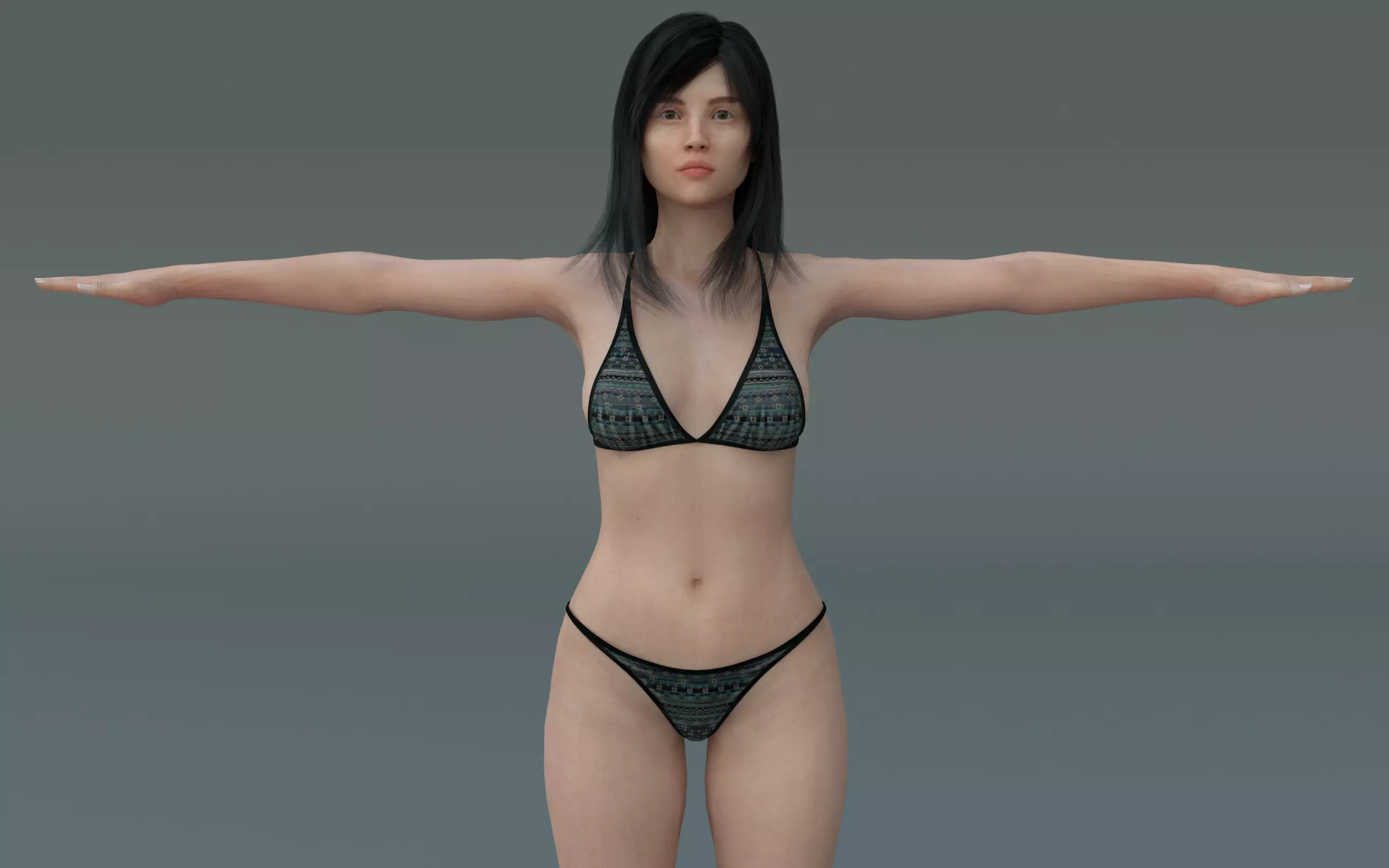 Low poly Female Character Low-poly 3D model_0