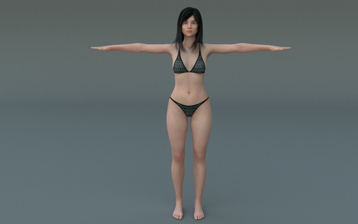 Low poly Female Character Low-poly 3D model_4
