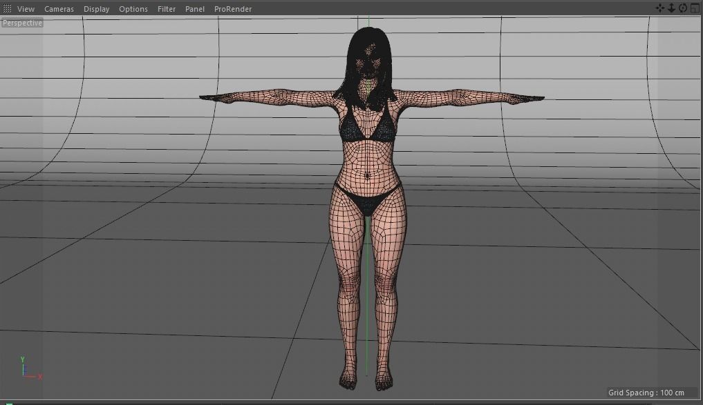 Low poly Female Character Low-poly 3D model_2