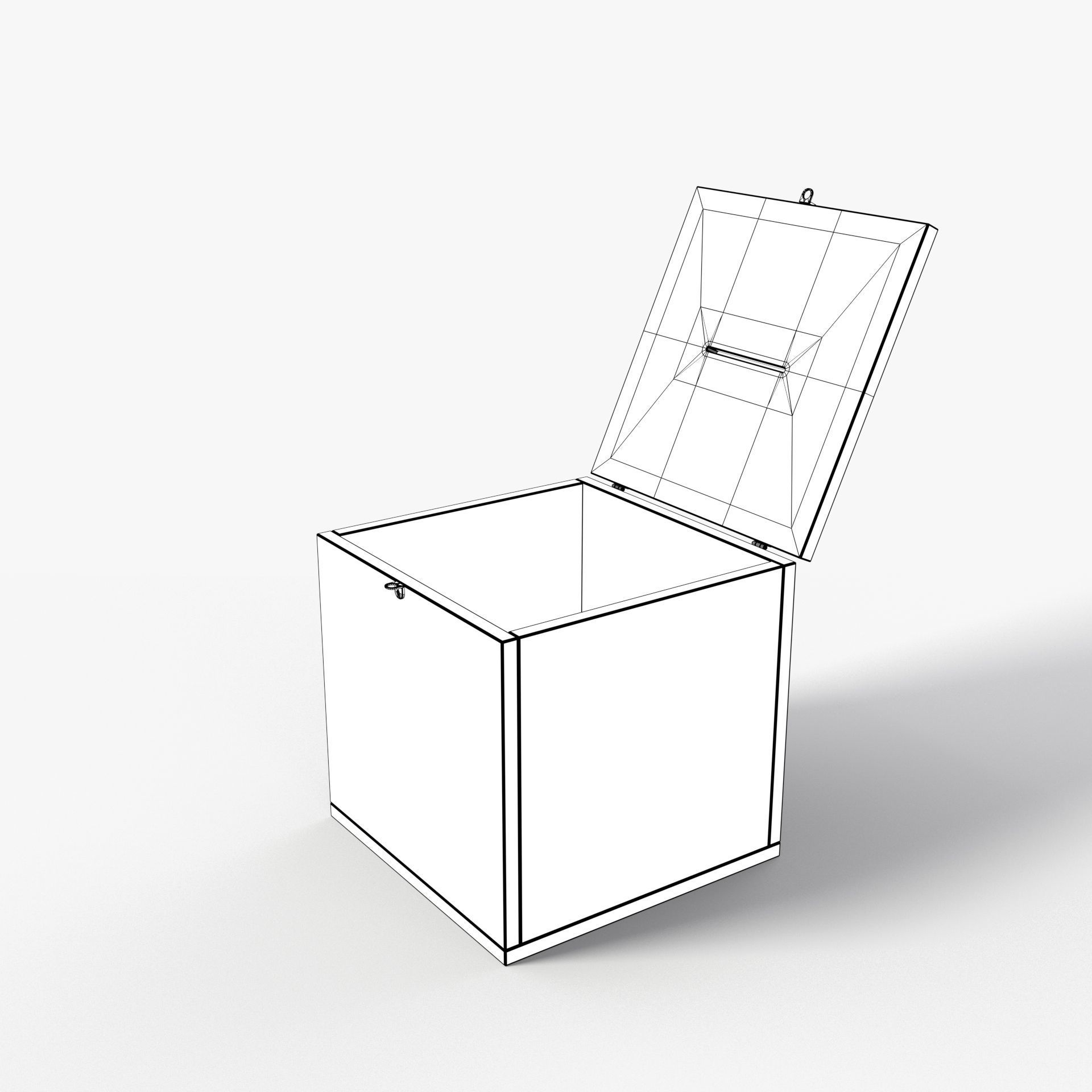 Election Vote box with Padlock and Envelope PBR Textures Low-poly 3D model_12