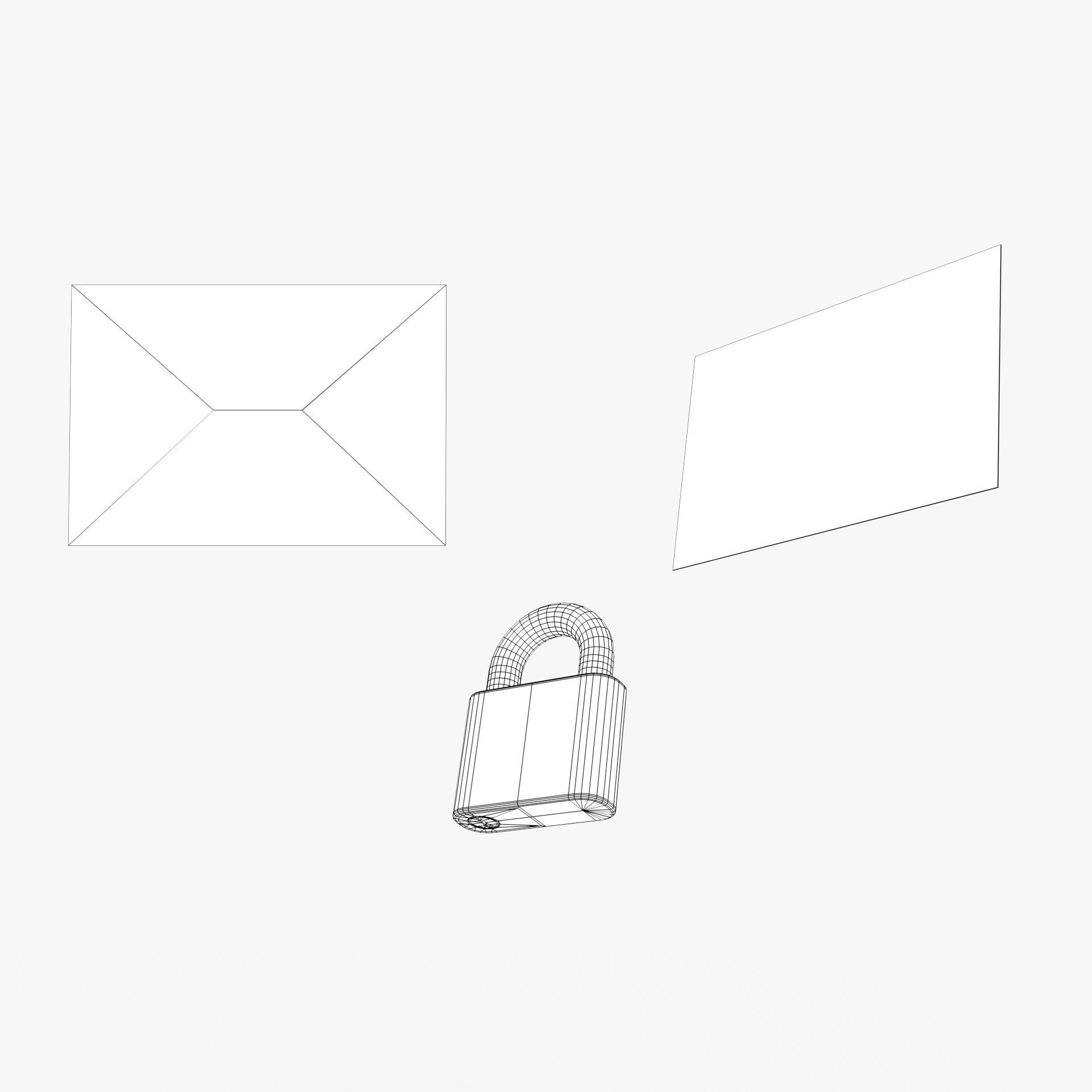 Election Vote box with Padlock and Envelope PBR Textures Low-poly 3D model_14