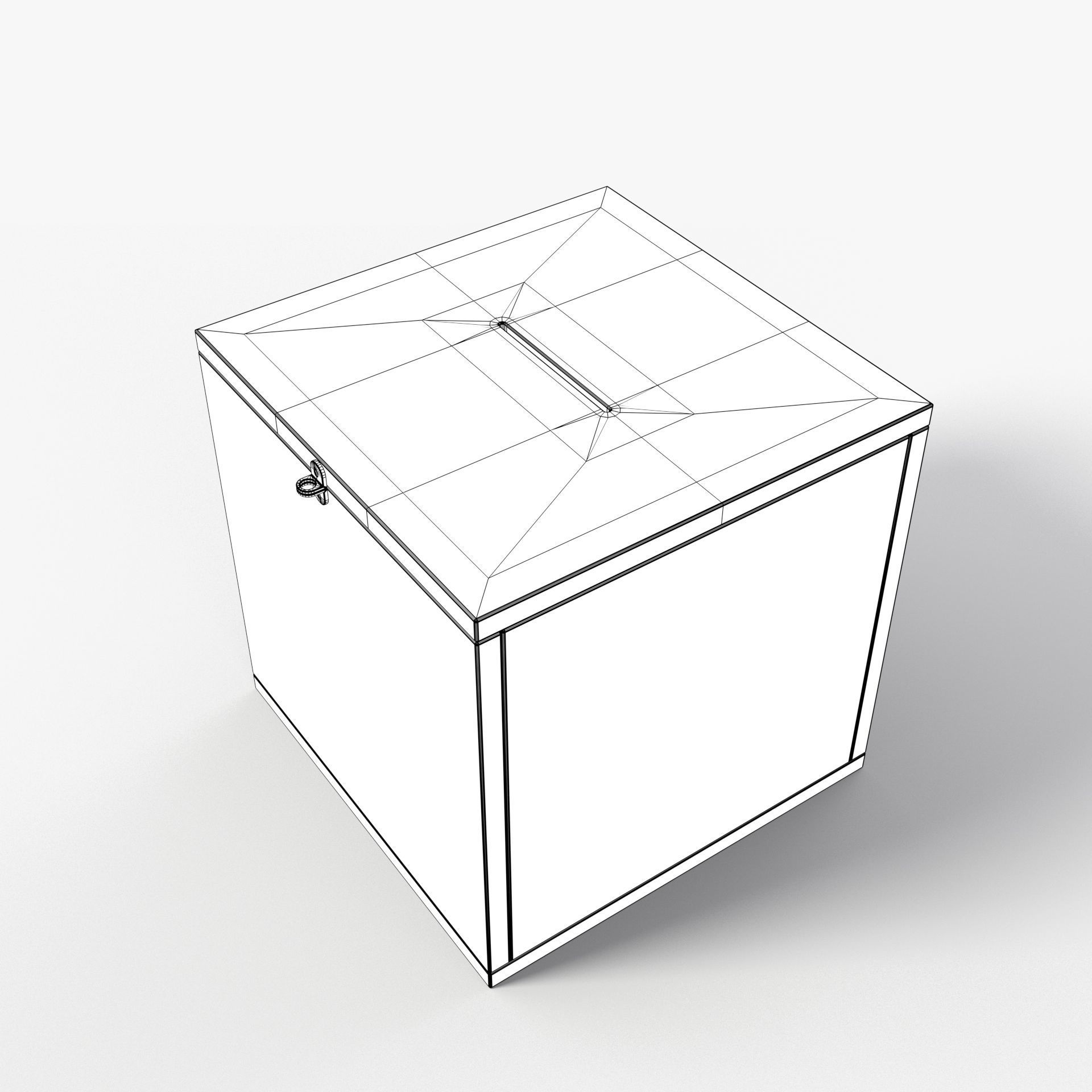 Election Vote box with Padlock and Envelope PBR Textures Low-poly 3D model_13