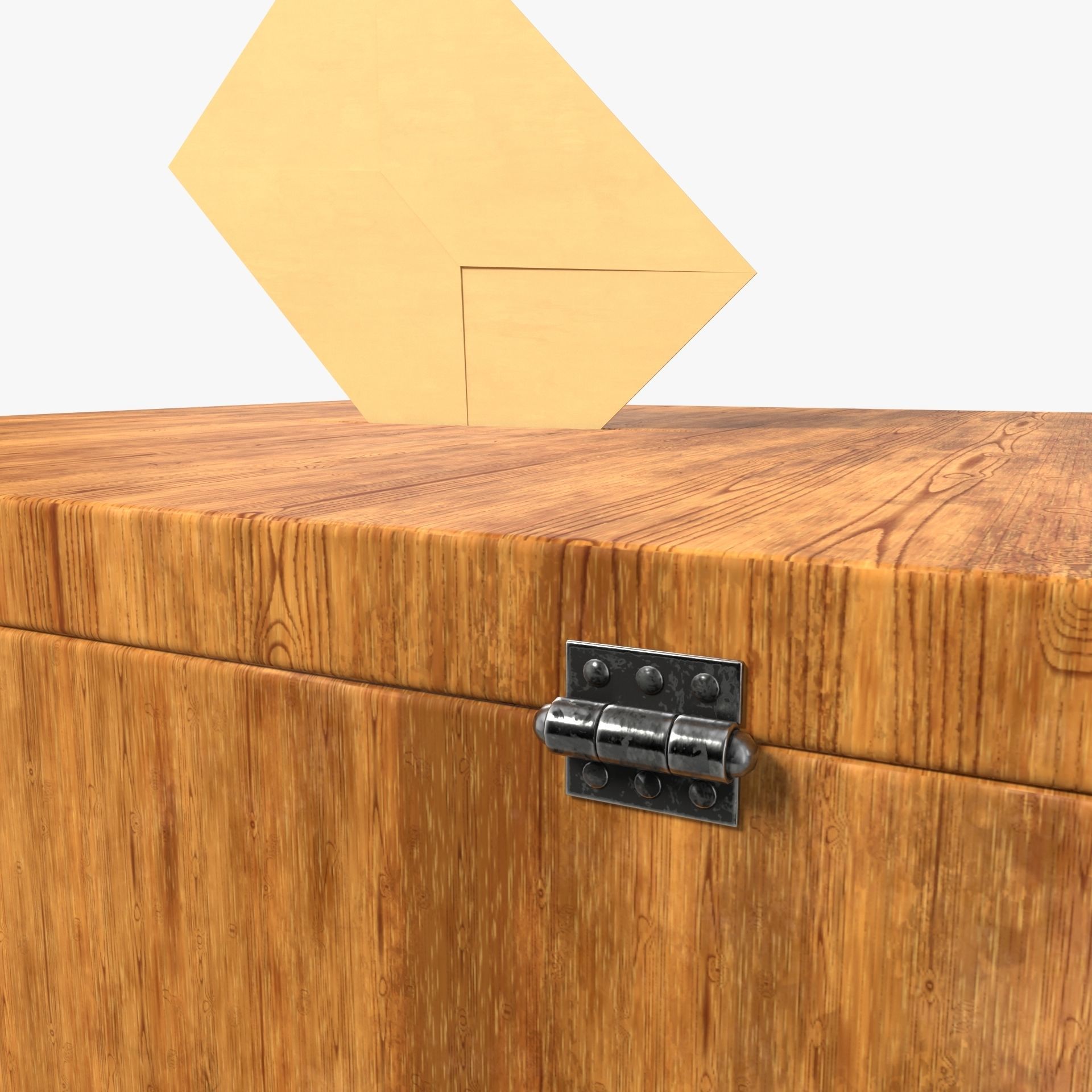 Election Vote box with Padlock and Envelope PBR Textures Low-poly 3D model_10