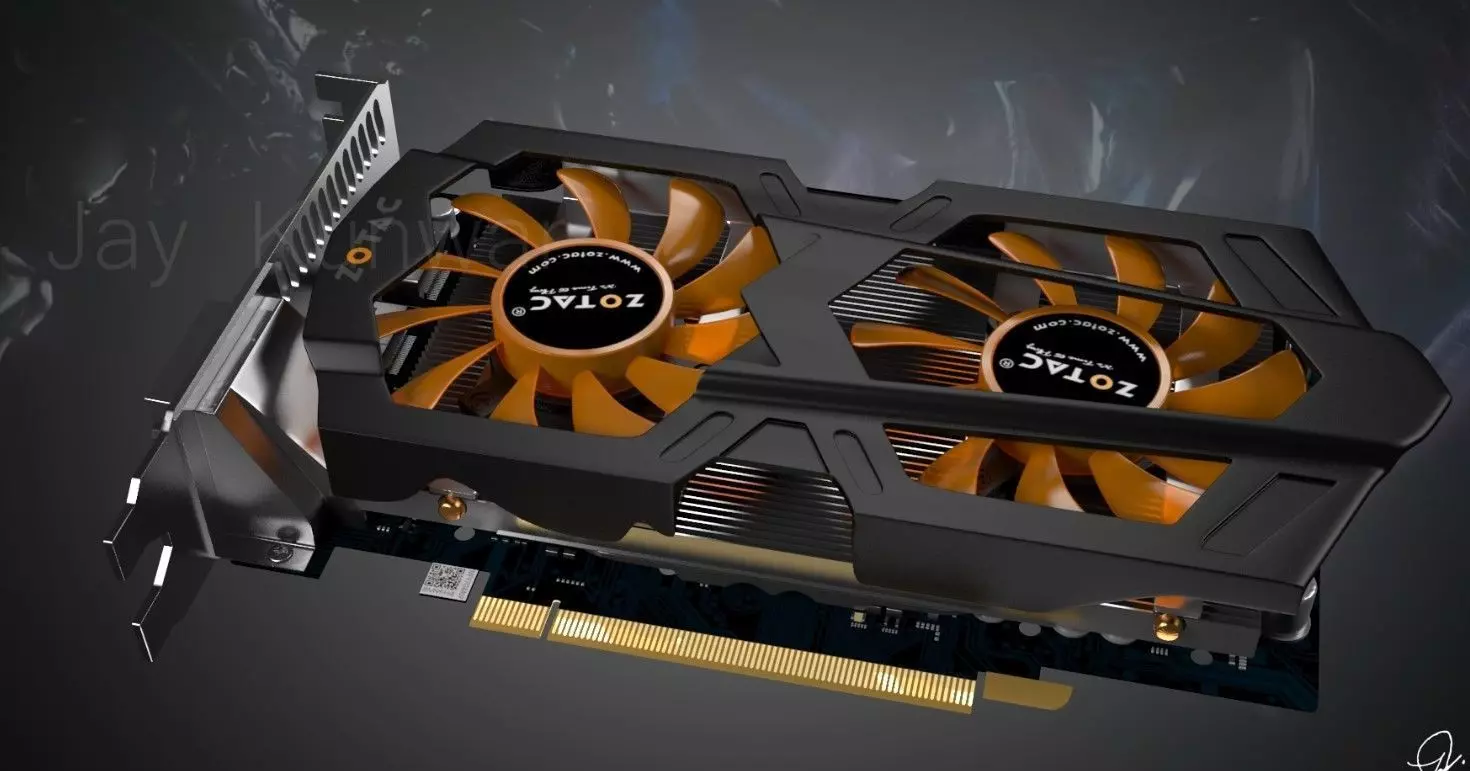GTX 650 ti boost Graphic card 3D model_0