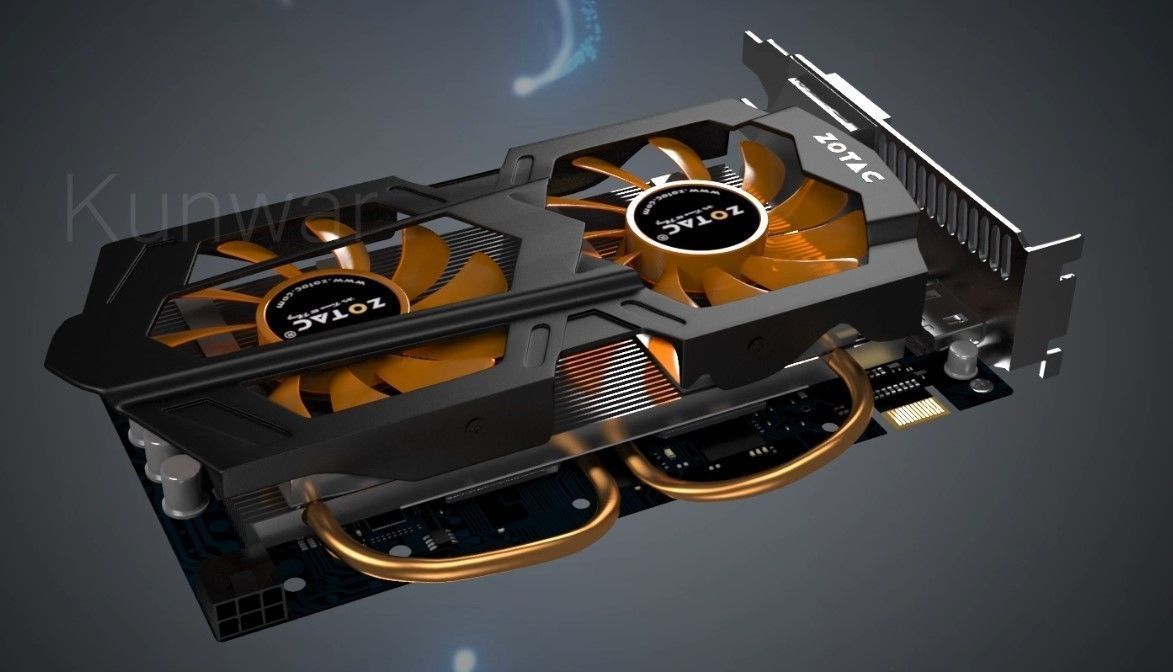 GTX 650 ti boost Graphic card 3D model_2