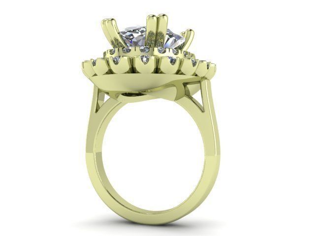 oval halo ring 118 3D print model_1