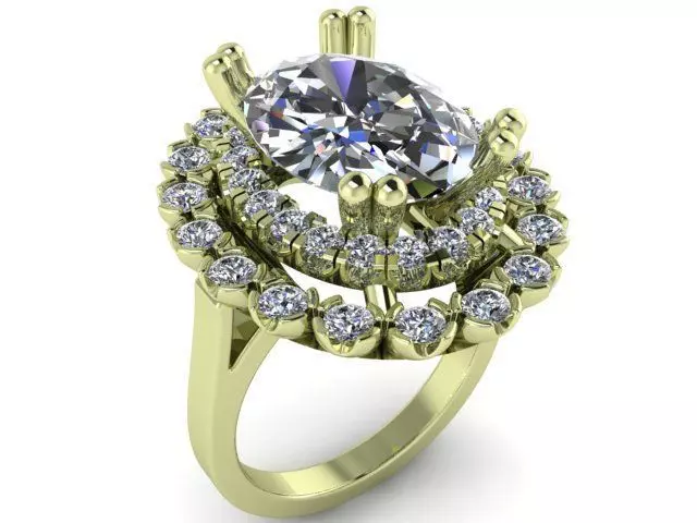 oval halo ring 118 3D print model_0