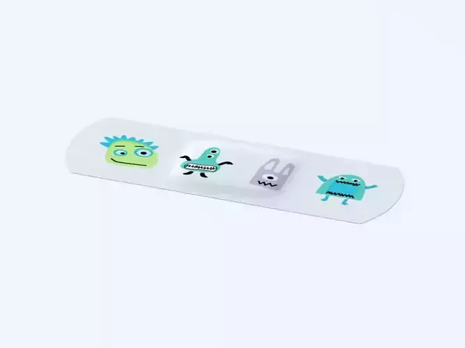 Kids sticking plaster with cotton pad