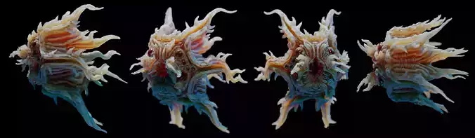 Alien Squid Low-poly 3D model