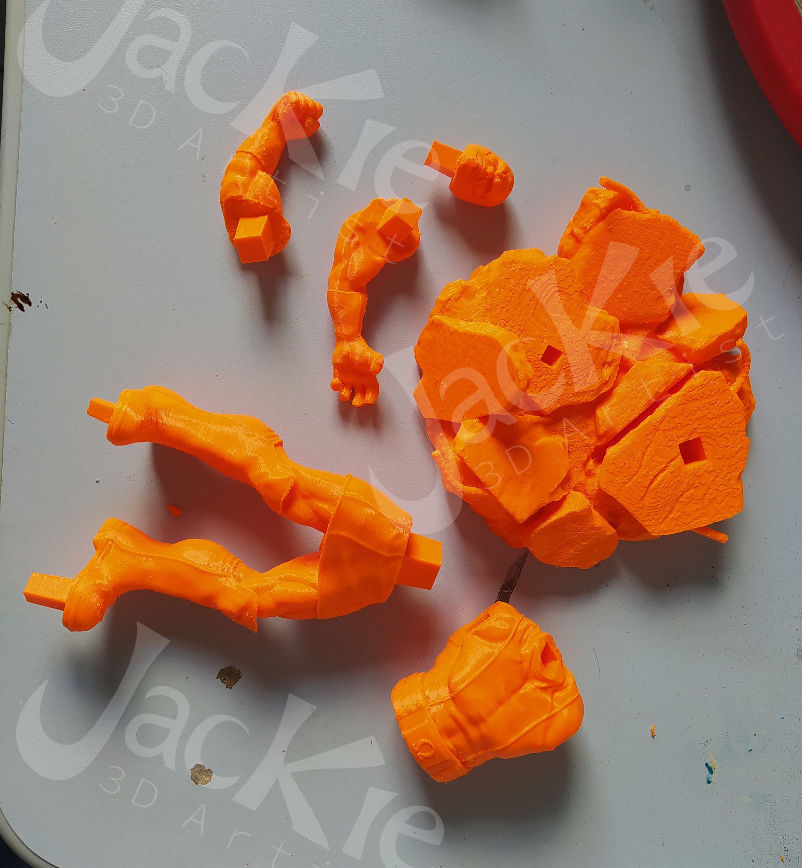 Darkseid statue of man on rock 3D print model_3