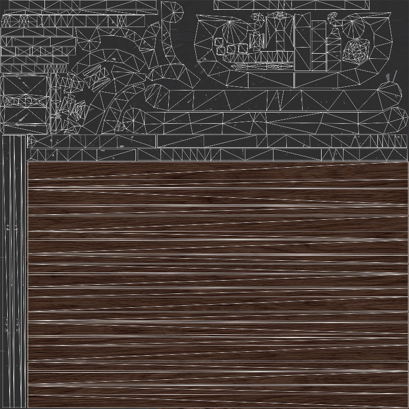 Bench Park Low-poly 3D model_8