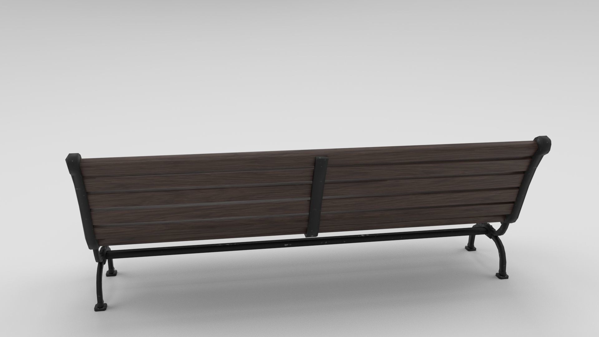 Bench Park Low-poly 3D model_3