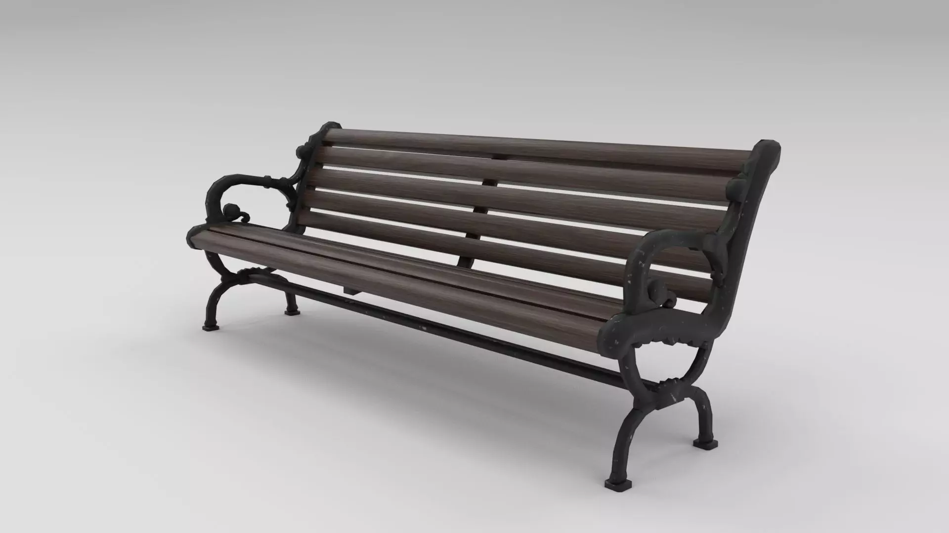 Bench Park Low-poly 3D model_0