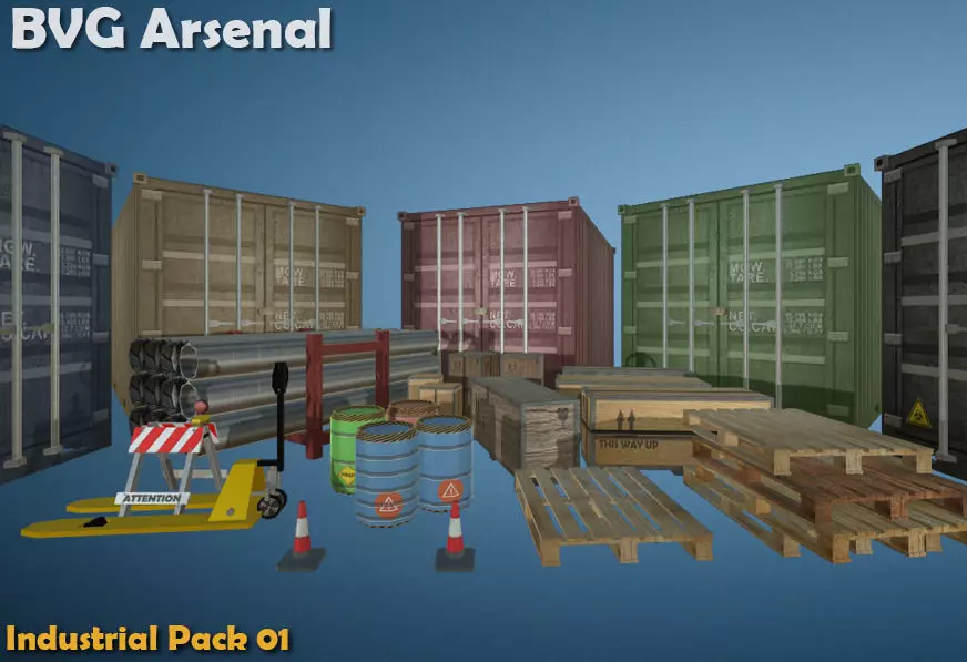 Industrial Package - HQ Low-poly 3D model_0