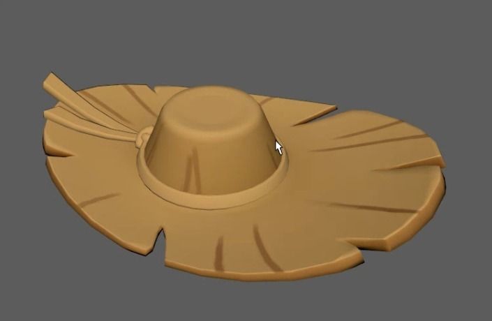 Straw hat 3D model_1