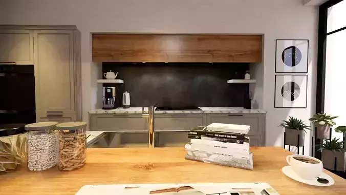 modern kitchen colour scheme Low-poly 3D model