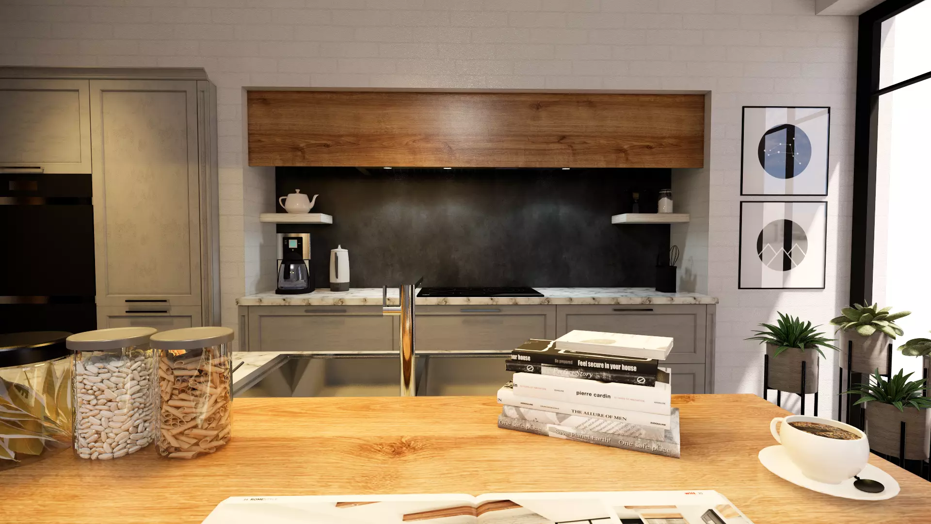 modern kitchen colour scheme Low-poly 3D model_0