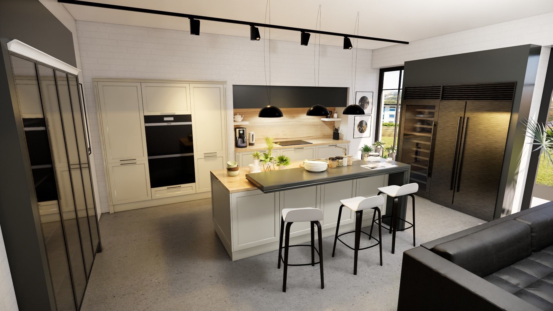 modern kitchen colour scheme Low-poly 3D model_8