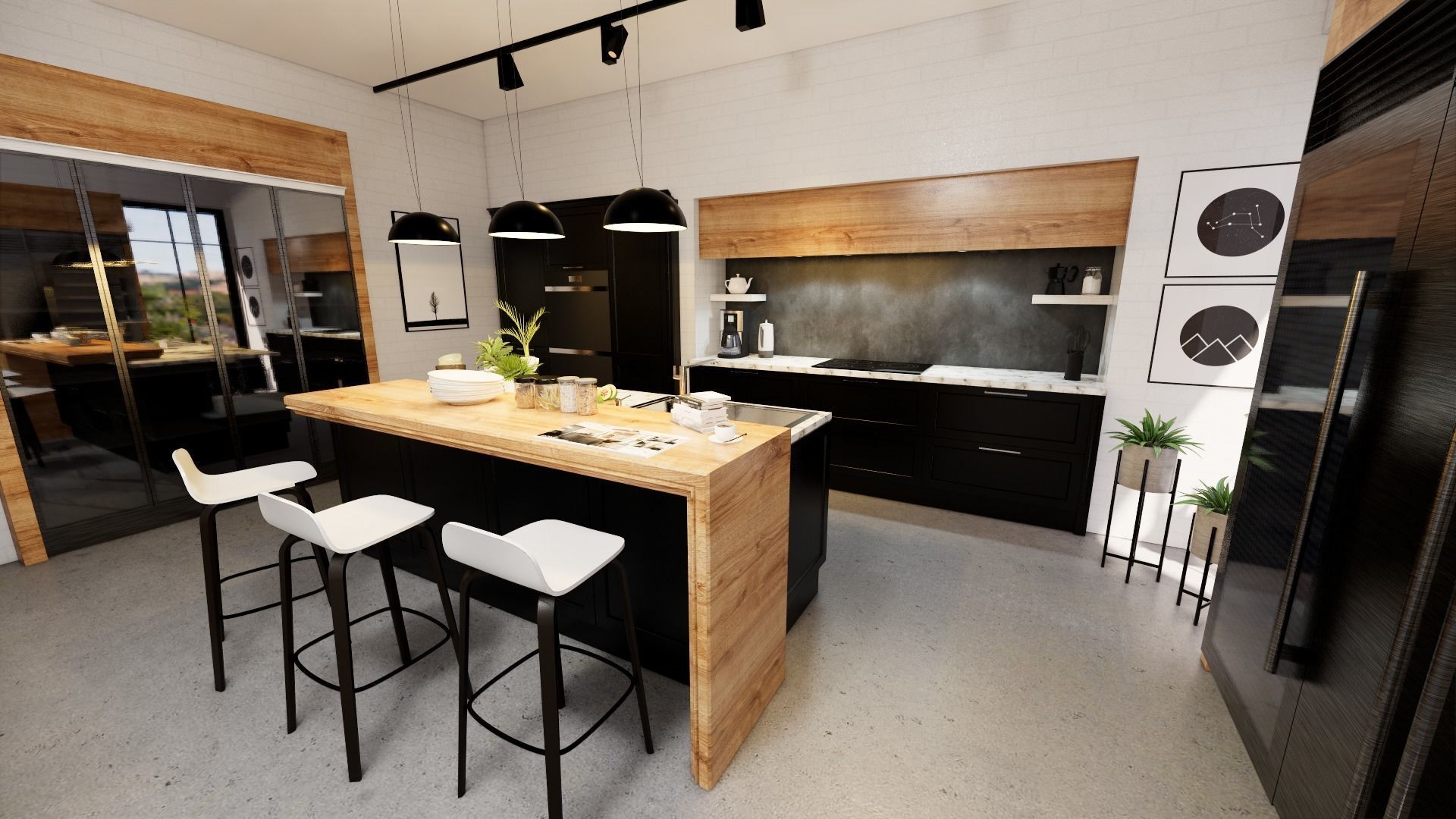 modern kitchen colour scheme Low-poly 3D model_6