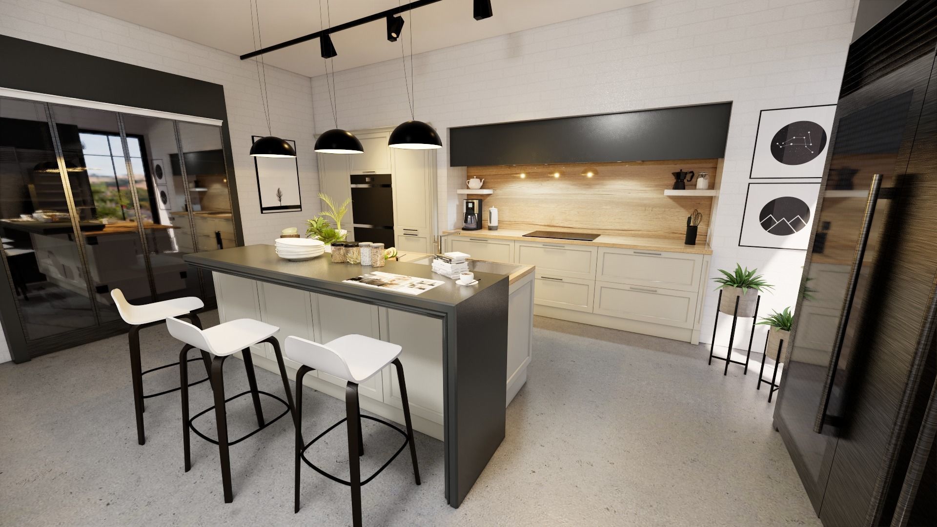 modern kitchen colour scheme Low-poly 3D model_7