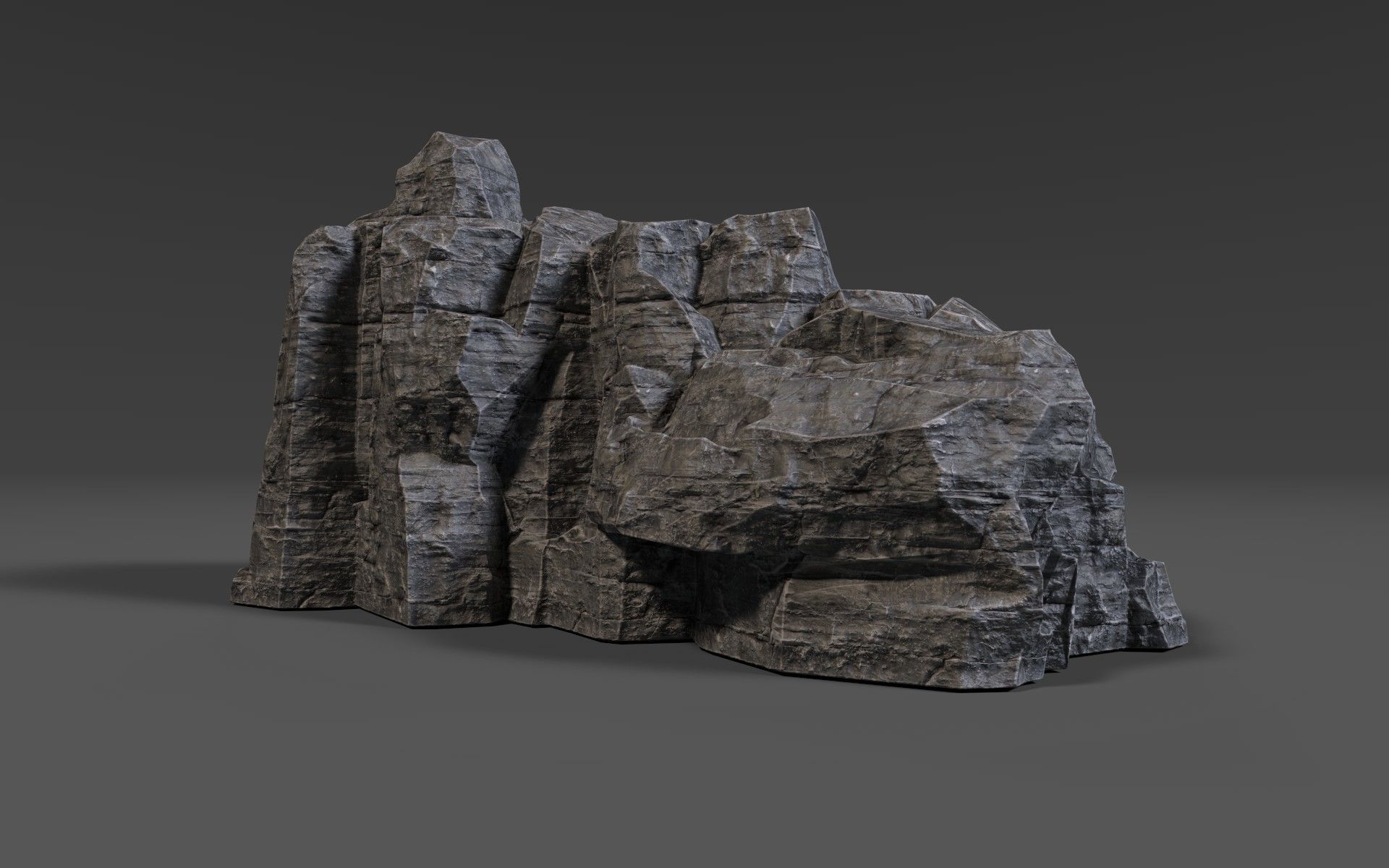 Cliff Rock 010 Low-poly 3D model_2