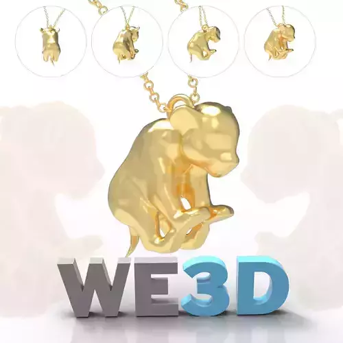 Cub Pendant - Baby Feline Lion 3D Printable 3D print model