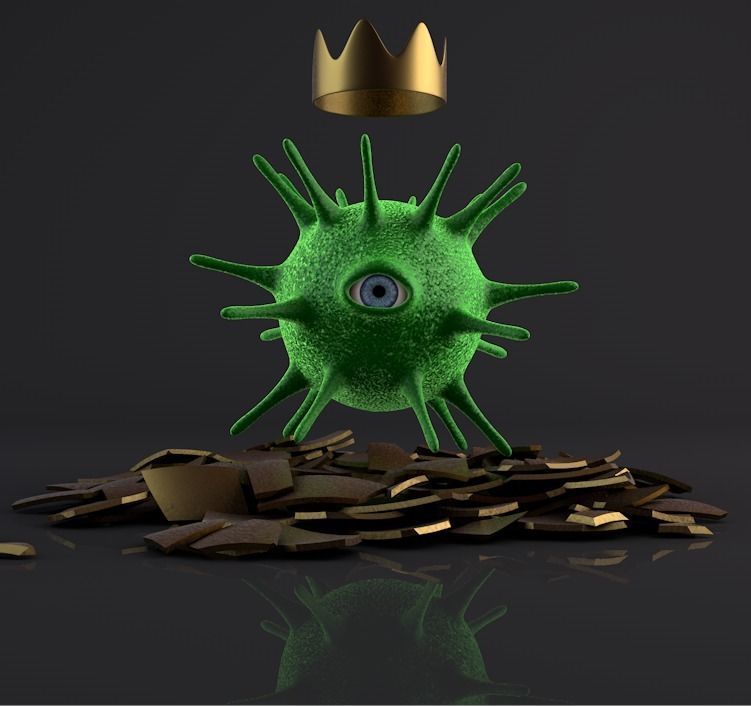 Coronavirus in the Golden egg 3D model_4