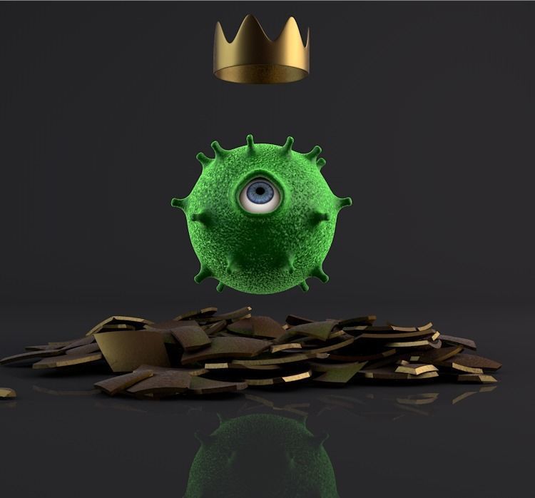 Coronavirus in the Golden egg 3D model_3