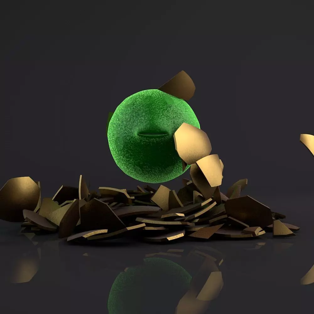 Coronavirus in the Golden egg 3D model_0