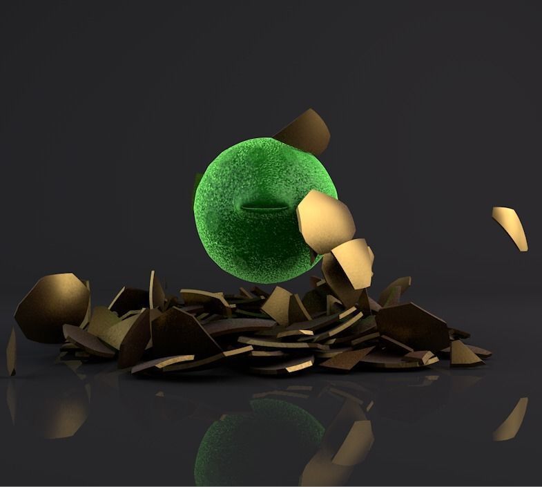 Coronavirus in the Golden egg 3D model_2