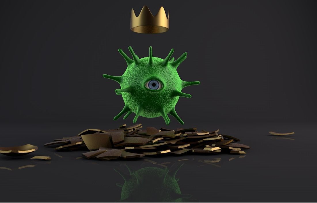 Coronavirus in the Golden egg 3D model_5