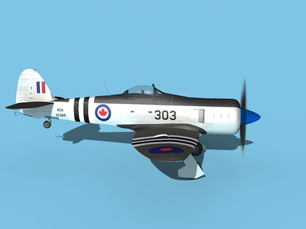 Hawker Sea Fury V14 RCAF 3D model_4
