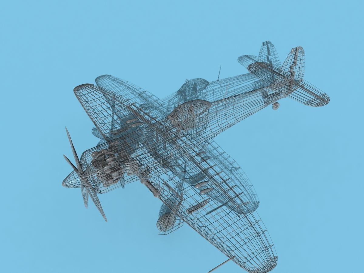 Hawker Sea Fury V14 RCAF 3D model_15