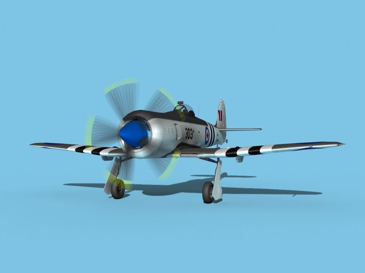 Hawker Sea Fury V14 RCAF 3D model_1