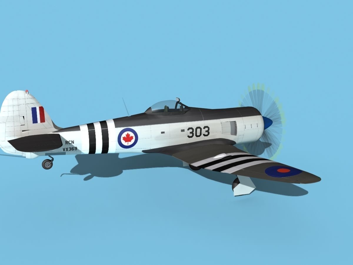 Hawker Sea Fury V14 RCAF 3D model_5