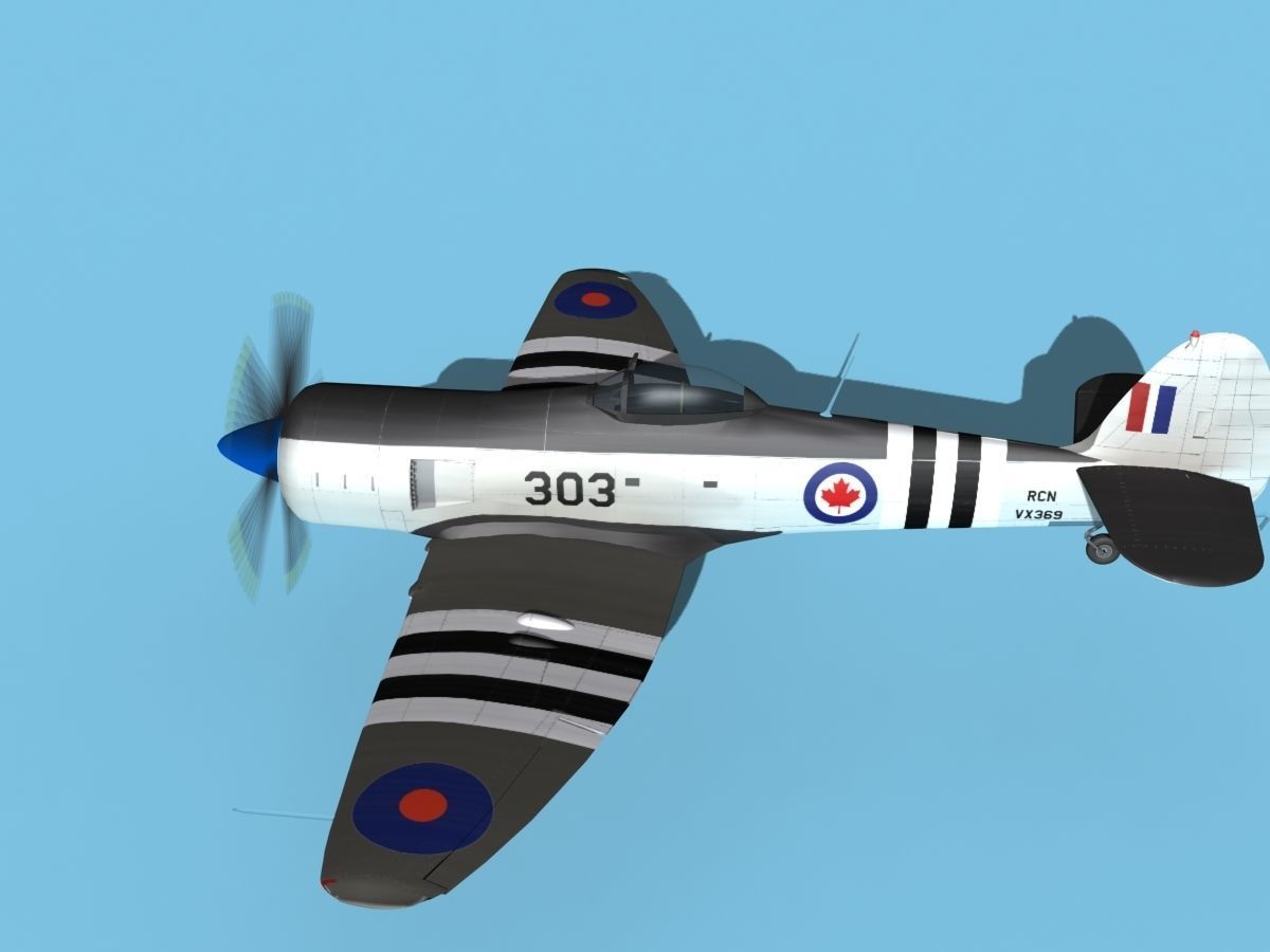 Hawker Sea Fury V14 RCAF 3D model_9