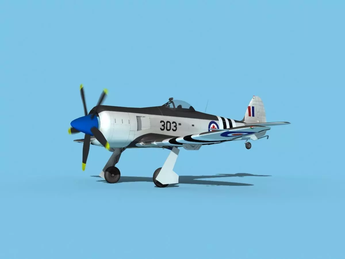 Hawker Sea Fury V14 RCAF 3D model_0