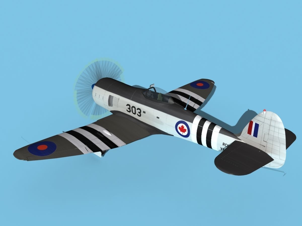 Hawker Sea Fury V14 RCAF 3D model_8