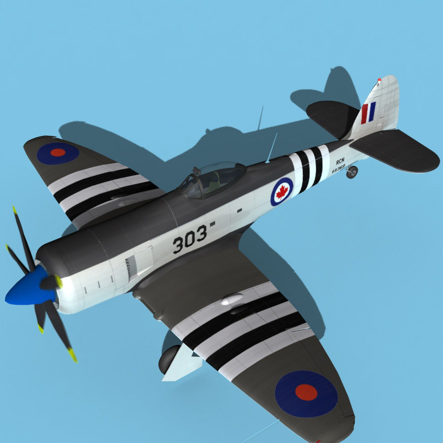 Hawker Sea Fury V14 RCAF 3D model_11